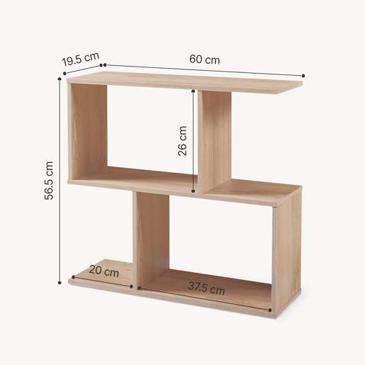Mesa de apoio  prateleira de pé Koxjö 57x60x20 cm aspeto carvalho en.casa