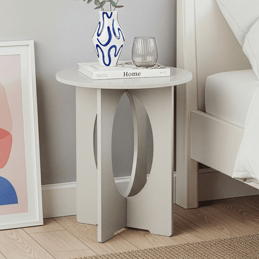 Mesa de apoio Podeldsvin redonda 49x40 cm Taupe en.casa