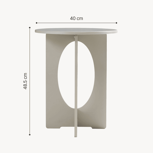 Mesa de apoio Podeldsvin redonda 49x40 cm Taupe en.casa
