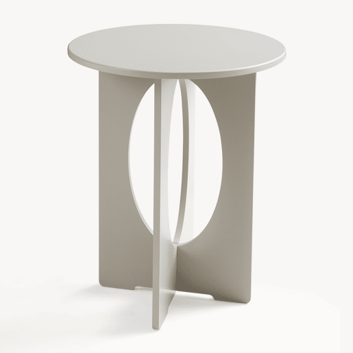 Mesa de apoio Podeldsvin redonda 49x40 cm Taupe en.casa