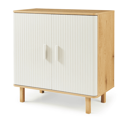 Aparador Ferrersp com 2 portas MDF 80x80x40 cm carvalho cores areia en.casa