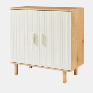 Aparador Ferrersp com 2 portas MDF 80x80x40 cm carvalho cores areia en.casa