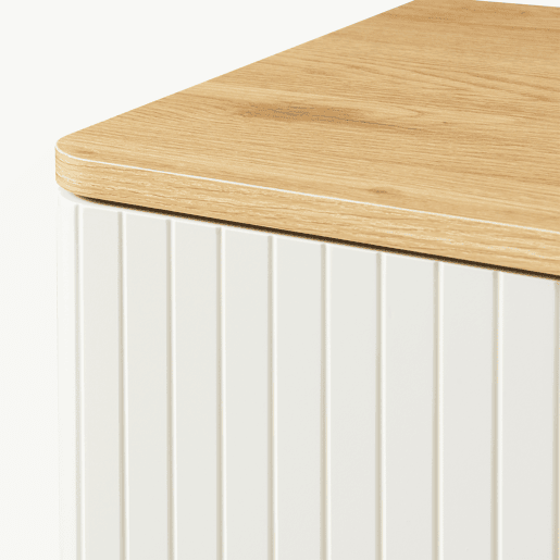 Aparador Ferrersp com 2 portas MDF 80x80x40 cm carvalho cores areia en.casa