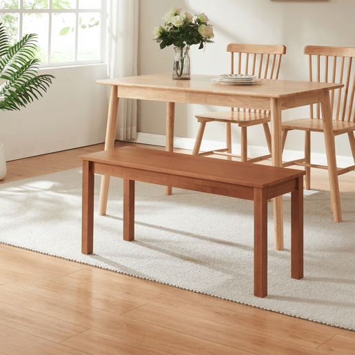 Banco de sala de jantar Trerunulu pinho 100x35x45 cm Nogueira en.casa