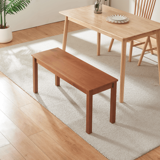 Banco de sala de jantar Trerunulu pinho 100x35x45 cm Nogueira en.casa