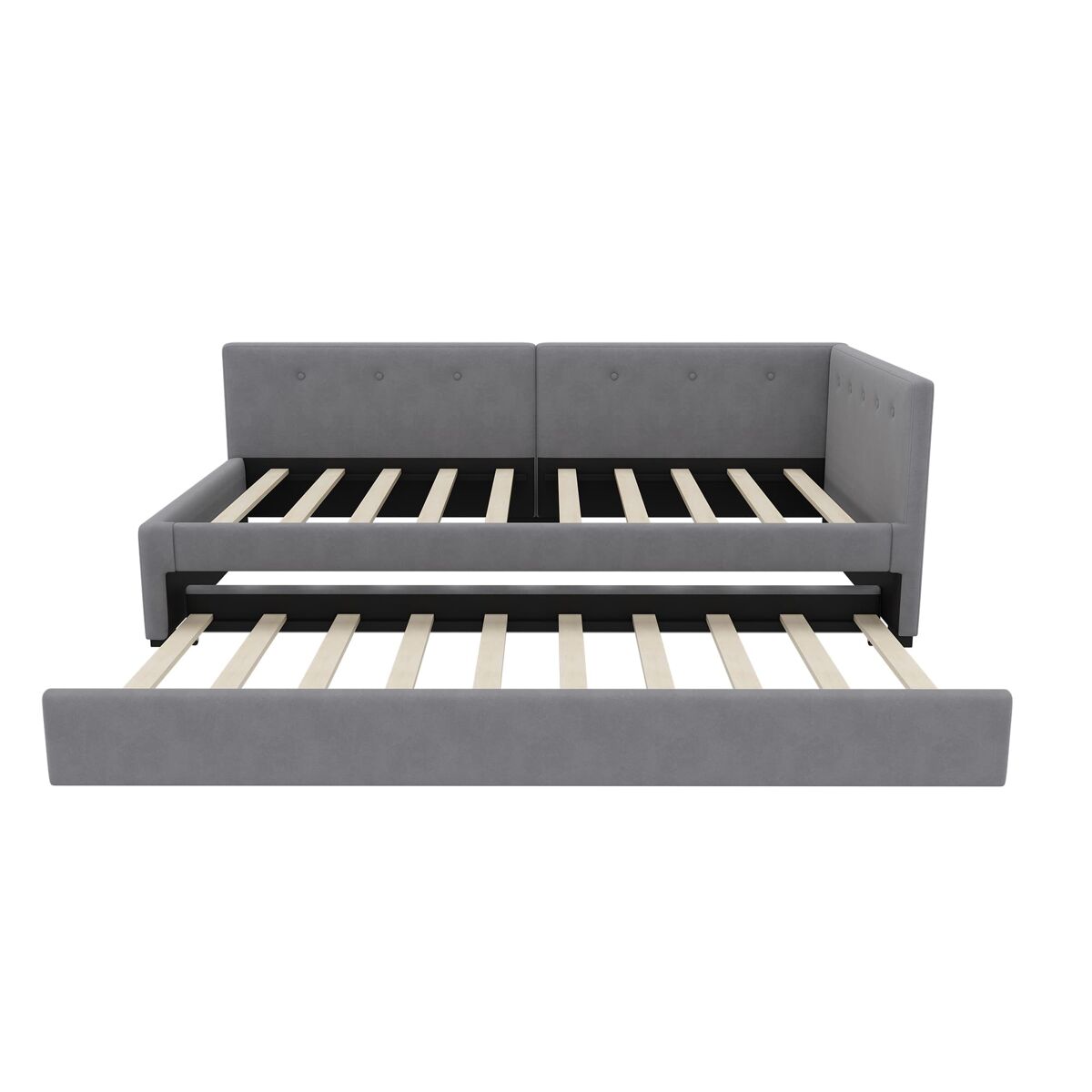 Cama individual 90x200 cm - sofá cama con cama extra, minimalista - gris