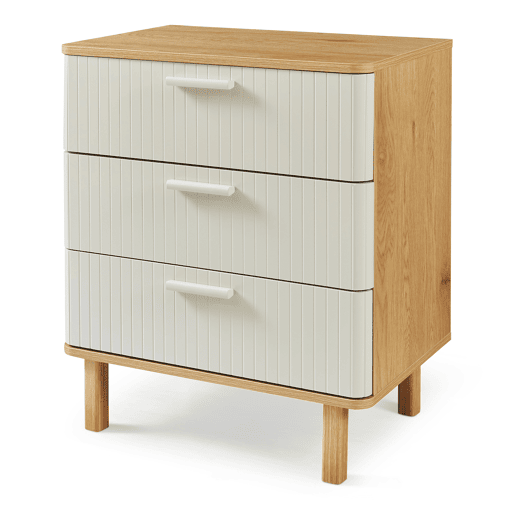 Cómoda Ferrersp com 3 gavetas 70x60x40 cm CarvalhoAreia en.casa