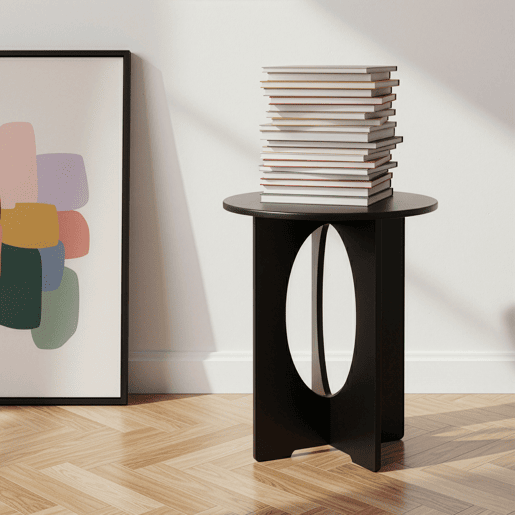Mesa de apoio Podeldsvin redonda 49x40 cm Preto en.casa