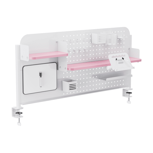 Organizador de secretária Sauda com grampo Sauda aço 114x68 cm BrancoRosa en.casa