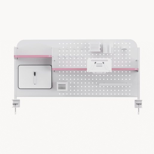 Organizador de secretária Sauda com grampo Sauda aço 114x68 cm BrancoRosa en.casa