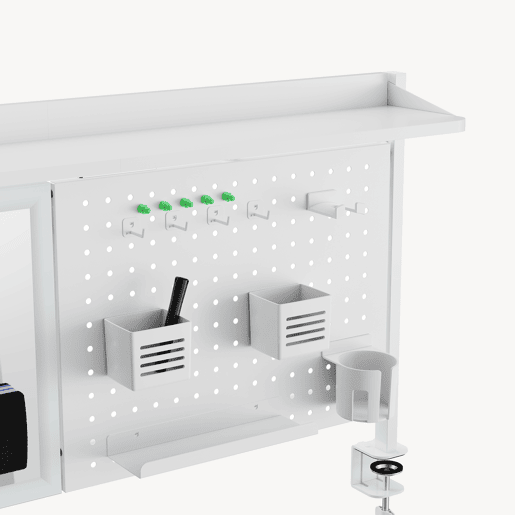 Organizador de secretária Virvik com grampo aço 117x73 cm Branco en.casa