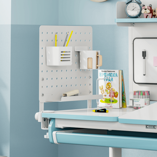 Organizador de secretária Sauda com acessórios aço 50x50 cm Branco en.casa