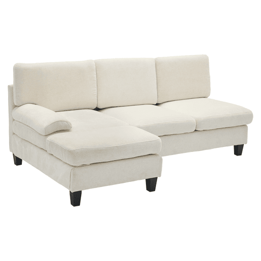 Sofá de 3 lugares 194x118x81 cm - Lateral, cama, linho, sala e quarto - Bege