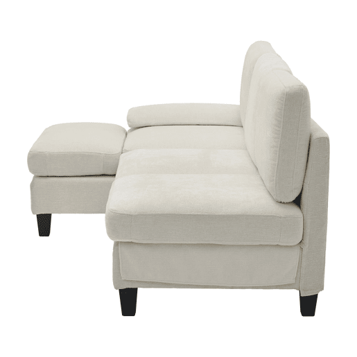 Sofá de 3 lugares 194x118x81 cm - Lateral, cama, linho, sala e quarto - Bege