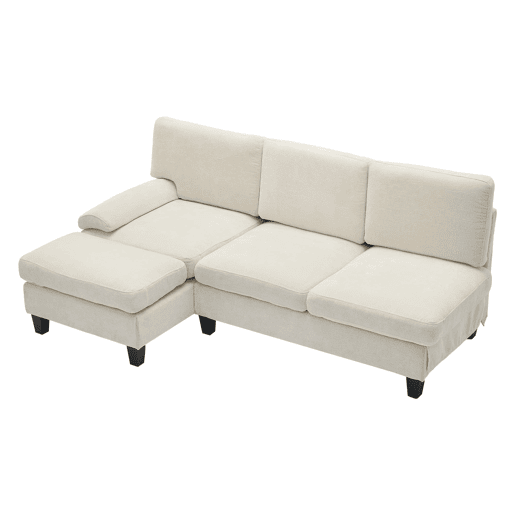 Sofá de 3 lugares 194x118x81 cm - Lateral, cama, linho, sala e quarto - Bege
