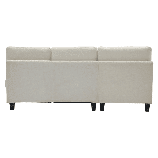 Sofá de 3 lugares 194x118x81 cm - Lateral, cama, linho, sala e quarto - Bege