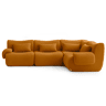 Sofá de canto modular de 4 lugares, tecido bouclé na cor marrom canela