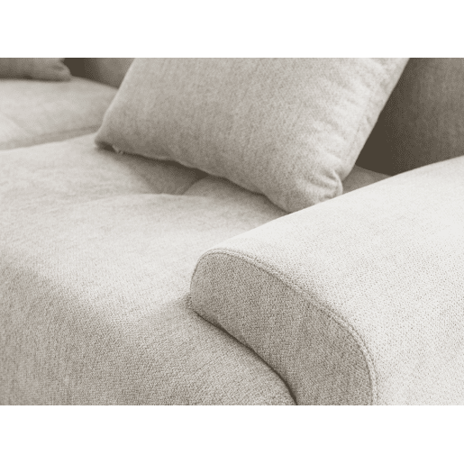 Sofá modular de 2 lugares, tecido chenille na cor branco marfim