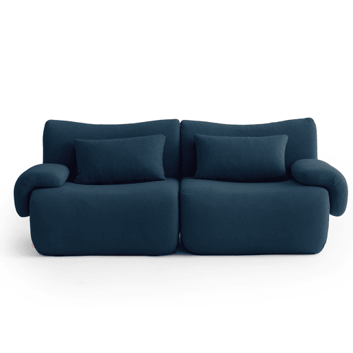Sofá modular de 2 lugares, tecido bouclé na cor azul profundo Sofá modular de 2 lugares, tecido bouclé na cor azul profundo