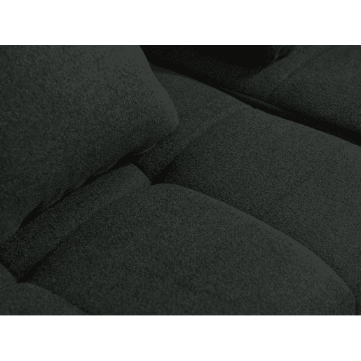 Sofá de canto modular de 4 lugares, tecido bouclé na cor verde floresta