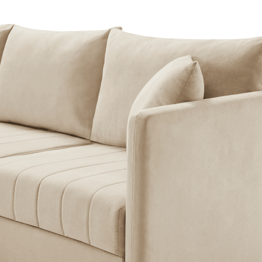 Sofá modular de 5 lugares - Conversível com otomano, LU, para sala de estar - Bege