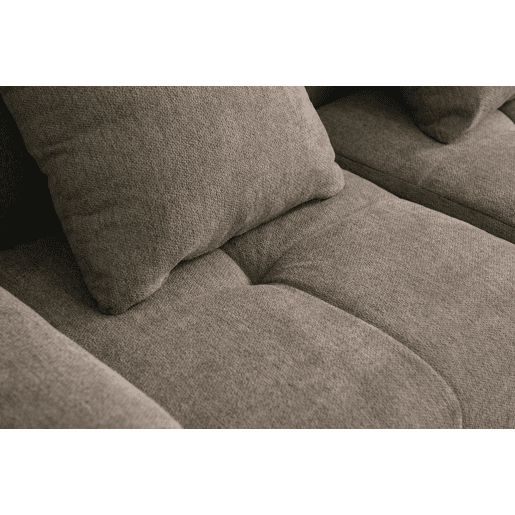 Sofá de canto modular de 4 lugares com chaise longue, tecido chenille na cor castanho acinzentado Sofá de canto modular de 4 lugares com chaise longue, tecido chenille na cor castanho acinzentado