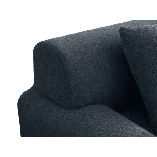 Sofá de canto modular de 4 lugares com chaise longue, tecido chenille na cor azul acinzentado