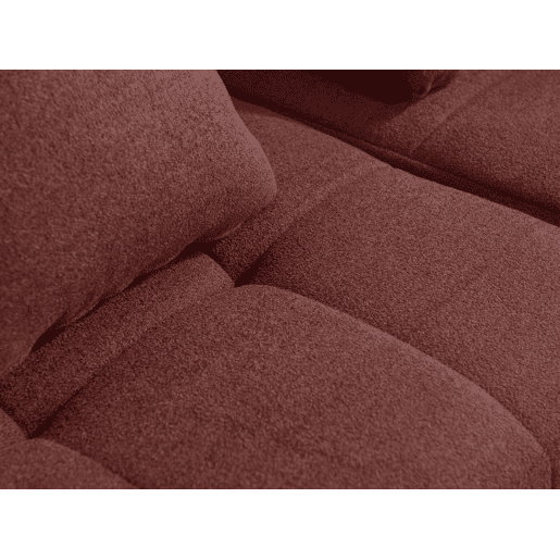 Sofá modular de 2 lugares, tecido bouclé na cor vermelho terracota