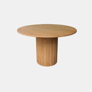 Mesa de jantar redonda em madeira para 4 lugares, Estelle, Natural, 115x115x73 cm