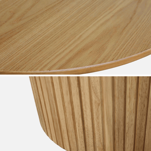 Mesa de jantar redonda em madeira para 4 lugares, Estelle, Natural, 115x115x73 cm