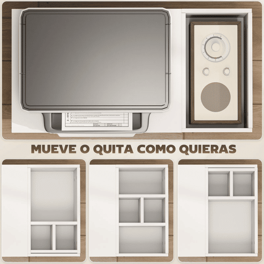 HOMCOM Mesa de Apoio com Rodas Mesa com Compartimentos Superiores e Prateleiras Abertas para Quarto Sala Escritório 70x36x60 cm Branco