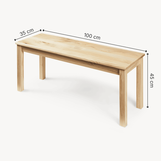Banco de sala de jantar Trerunulu pinho 100x35x45 cm natural en.casa Banco de sala de jantar Trerunulu pinho 100x35x45 cm natural en.casa