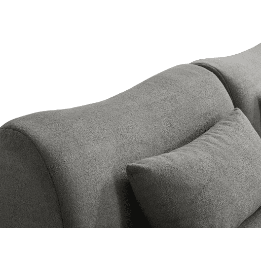 Sofá de canto modular de 4 lugares com chaise longue, tecido bouclé na cor cinza nuvem