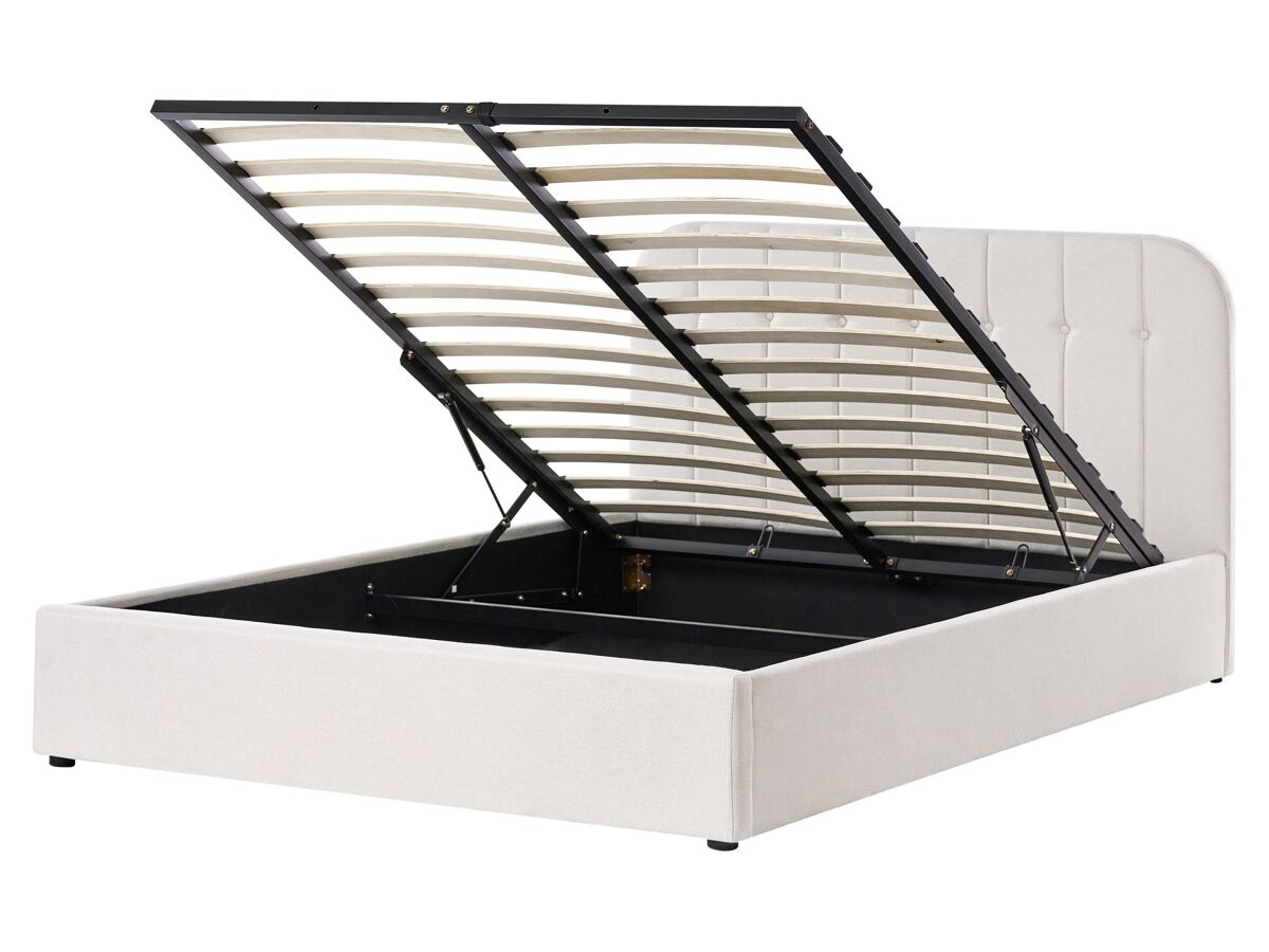 Beliani Cama con almacenaje Tela CHALLANS 168x215