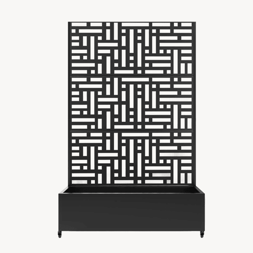 Divisória Bernalda com floreira Aço 186x120x40cm Preto casa.pro