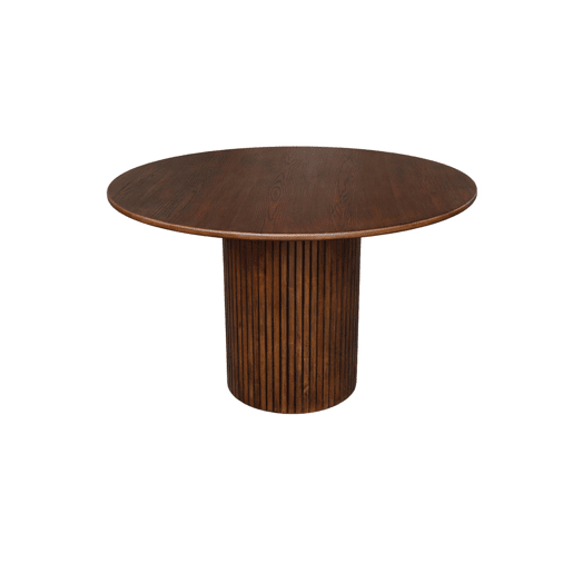 Mesa de jantar redonda em madeira para 4 lugares, Estelle, Madeira de nogueira, 115x115x73 cm
