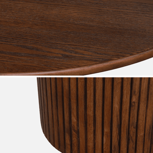 Mesa de jantar redonda em madeira para 4 lugares, Estelle, Madeira de nogueira, 115x115x73 cm