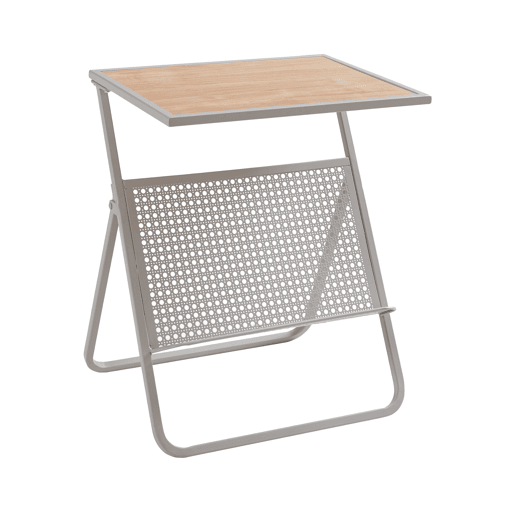 Mesa de apoio com suporte para jornais Jäller 48x40x30 cm Bege Aspeto carvalho en.casa
