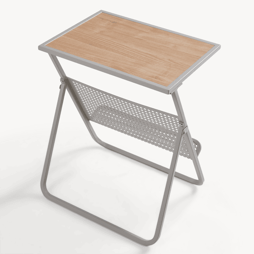 Mesa de apoio com suporte para jornais Jäller 48x40x30 cm Bege Aspeto carvalho en.casa