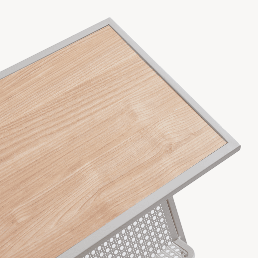 Mesa de apoio com suporte para jornais Jäller 48x40x30 cm Bege Aspeto carvalho en.casa