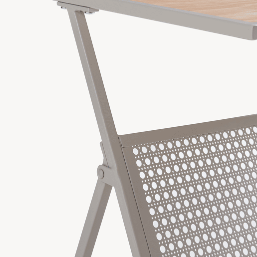 Mesa de apoio com suporte para jornais Jäller 48x40x30 cm Bege Aspeto carvalho en.casa