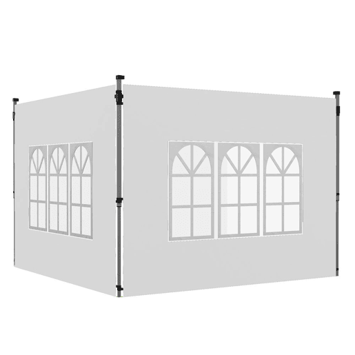 Outsunny 2 Painéis Laterais para Tenda de 3x3  3x4 m 295x195 cm Parede de Substituição de Tecido Oxford para Tendas Dobráveis com Janela para Jardim Exterior Festas Branco