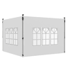Outsunny 2 Painéis Laterais para Tenda de 3x3  3x4 m 295x195 cm Parede de Substituição de Tecido Oxford para Tendas Dobráveis com Janela para Jardim Exterior Festas Branco