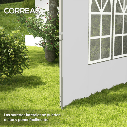 Outsunny 2 Painéis Laterais para Tenda de 3x3  3x4 m 295x195 cm Parede de Substituição de Tecido Oxford para Tendas Dobráveis com Janela para Jardim Exterior Festas Branco