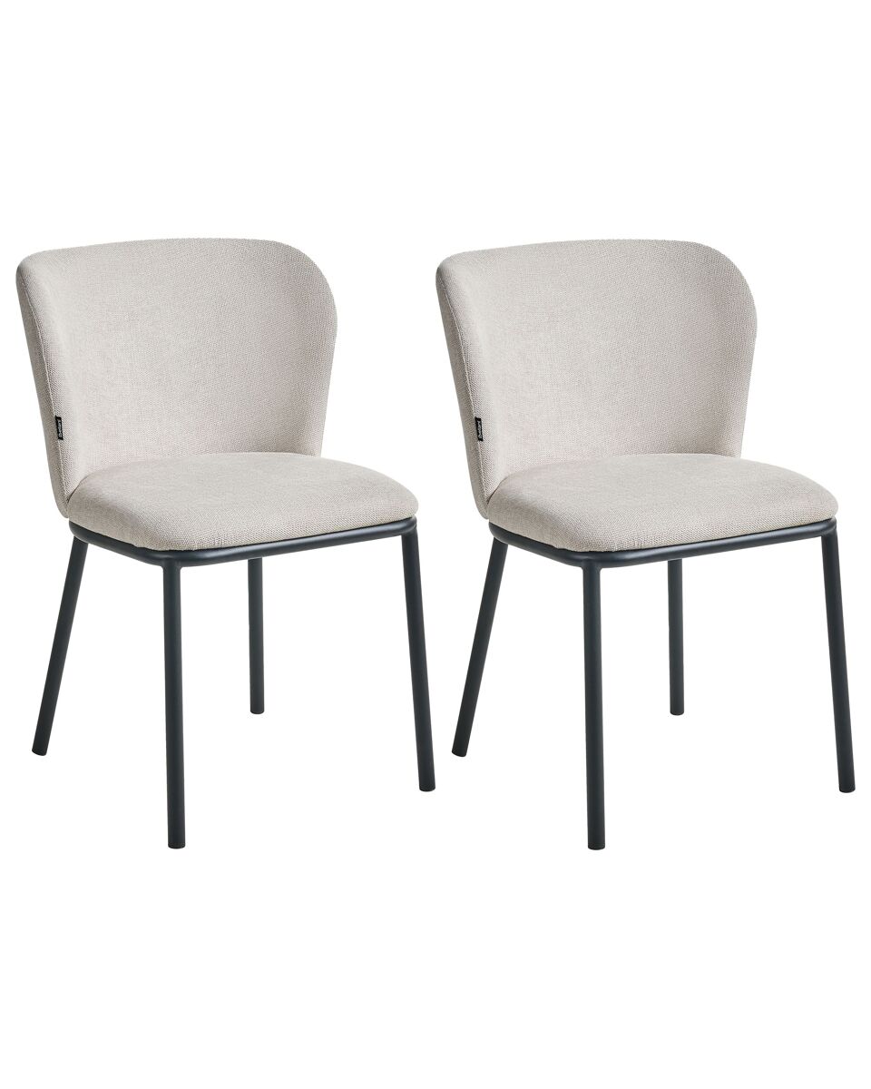 Beliani Conjunto de 2 sillas de comedor Artesia Beige