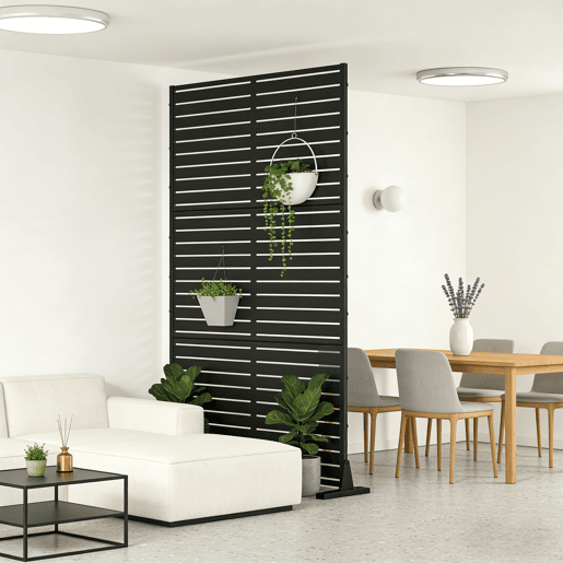 Divisória Nodepp em aço galvanizado 180x90 cm Preto casa.pro Divisória Nodepp em aço galvanizado 180x90 cm Preto casa.pro