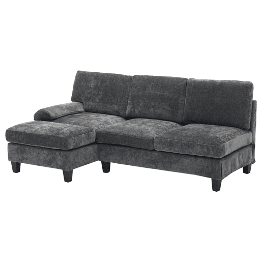 Sofá de 3 lugares 194x118x81 cm - Lateral, cama e lounge, para sala e quarto - Cinza