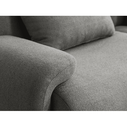 Sofá modular de 2 lugares, tecido bouclé na cor cinza nuvem