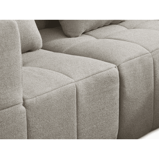 Sofá modular de 2 lugares, tecido bouclé na cor bege pedra