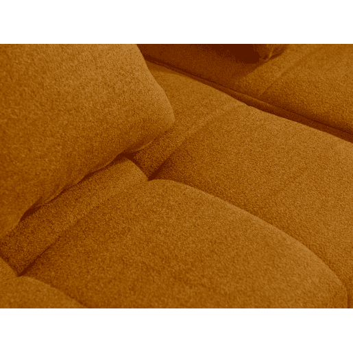 Sofá de canto modular de 4 lugares com chaise longue, tecido bouclé na cor marrom canela